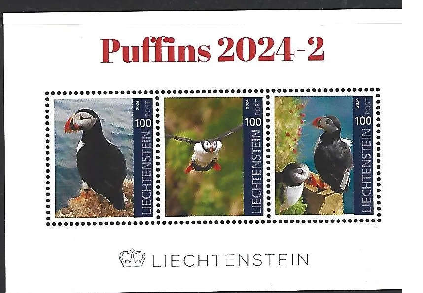 Liechtenstein 2024-2 Macareux Puffins bloc-m/s postfris/mnh