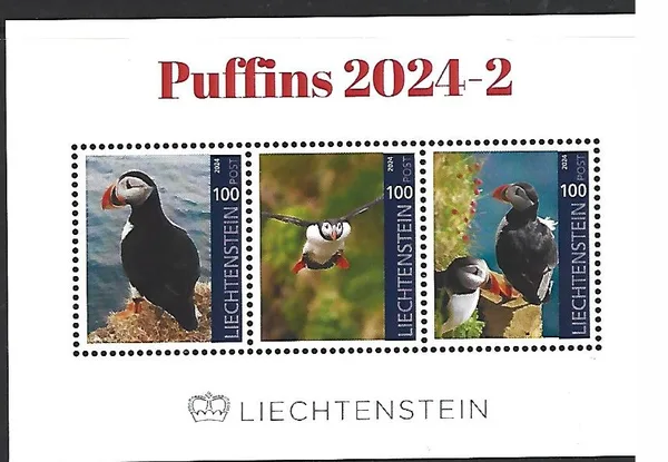 Liechtenstein 2024-2 Puffins souvenir sheet unmounted MNH