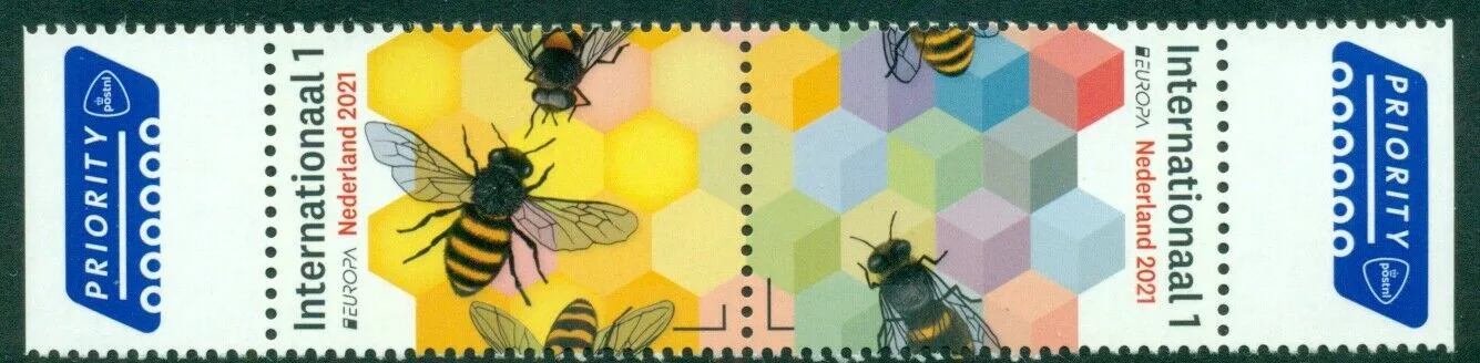 Pays-Bas 2021 Europa Espèces d'abeilles menacées 3925-3926 neuf/mnh8