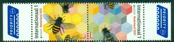 Nederland 2021 Europa Bedreigde Bijensoorten 3925-3926 postfris.mnh8