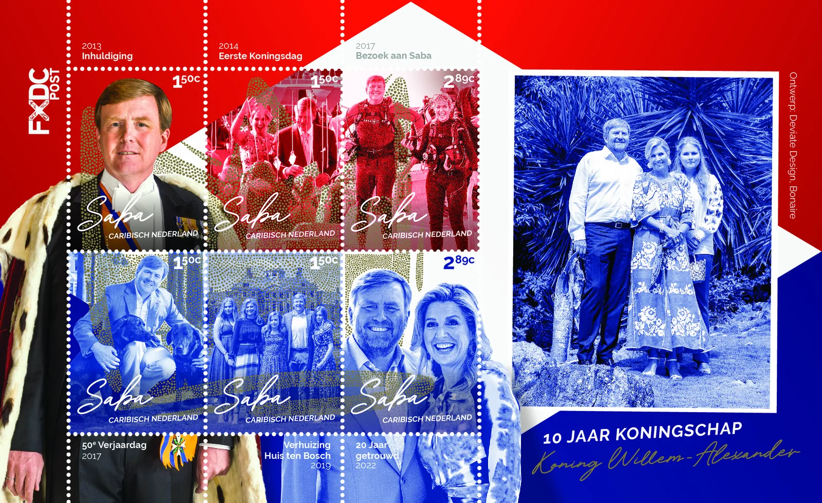 Saba 2023 10yr King Willem-Alexander 10yrs King sheet-sheetlet MNH