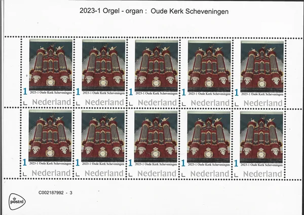 2023-1 Orgel - organ Oude Kerk scheveningen vel-sheetlet postfris/mnh