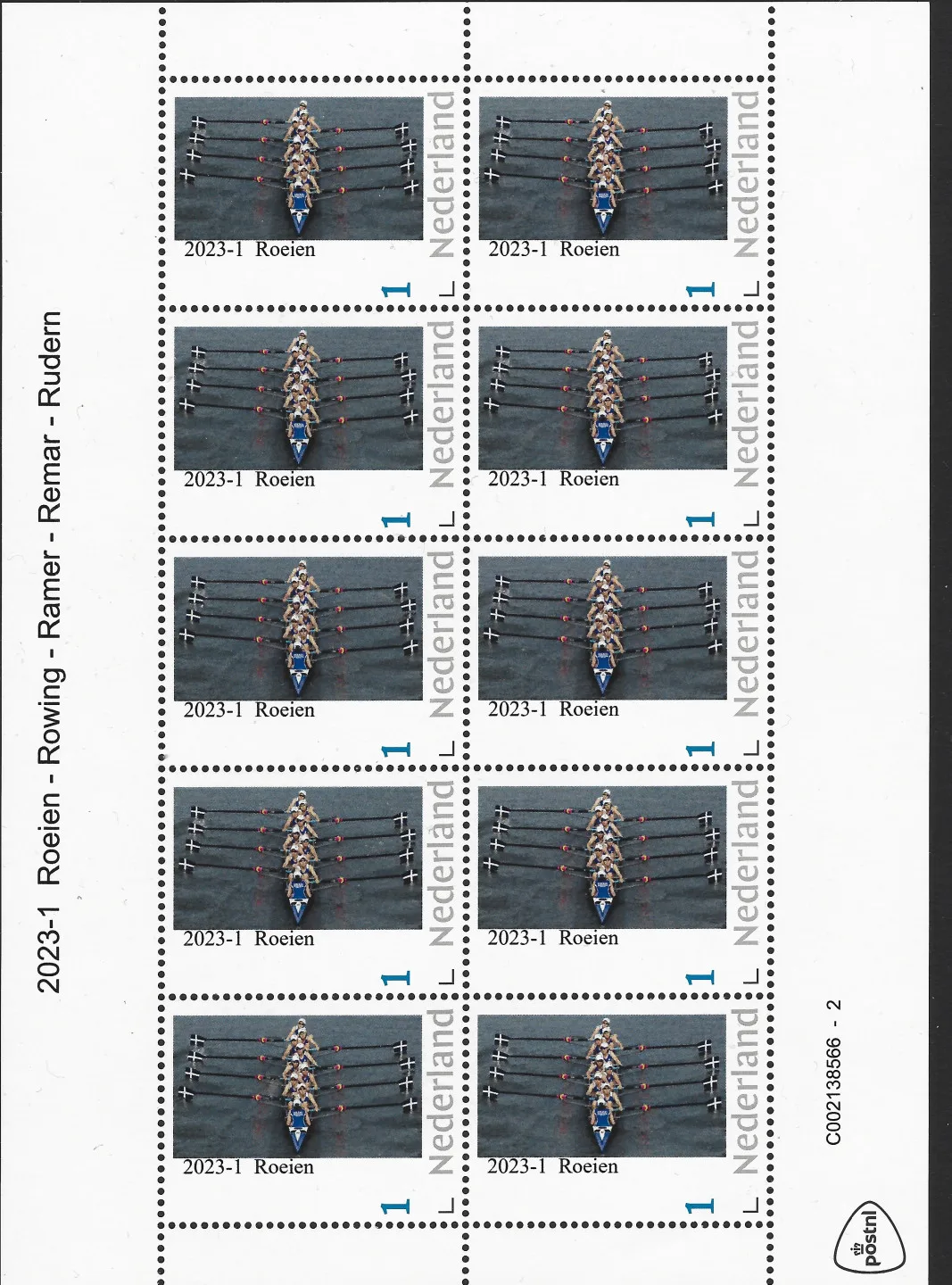 2023-1 Roeien rowing ramer remar rudern vel-sheetlet postfris/mnh
