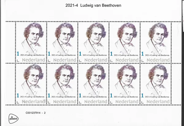 Netherlands 2021-4 Ludwig van Beethoven music vel-sheetlet MNH