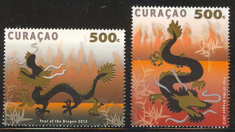 Curacao 73-74 Year of the Dragon 2012 series MNH