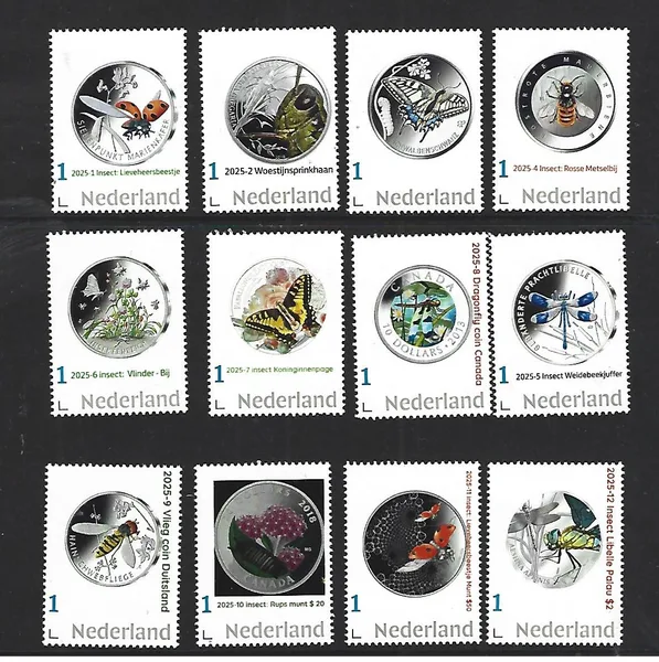Nederland 2025 Insect coin on stamp Yearset postfris/mnh