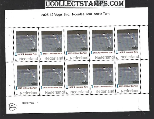 Netherlands 2025-12 Bird: Arctic Tern sheetlet MNH