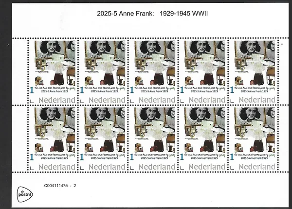 Netherlands 2025-5 Anne Frank sheetlet MNH