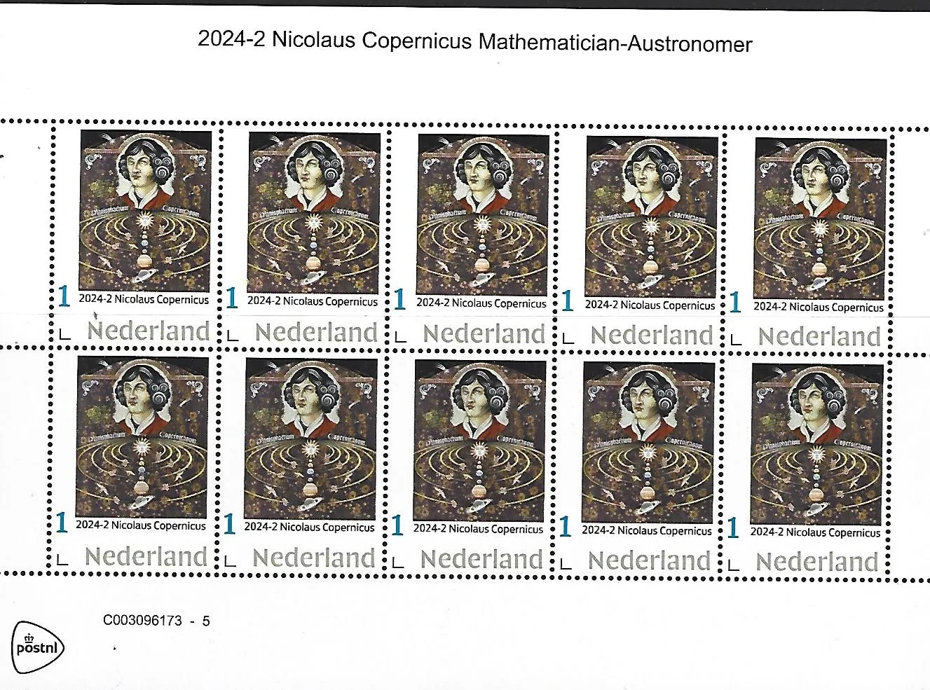 Niederlande 2024-2 Copernicus Nicolaus Kleinbogen postfris/mnh