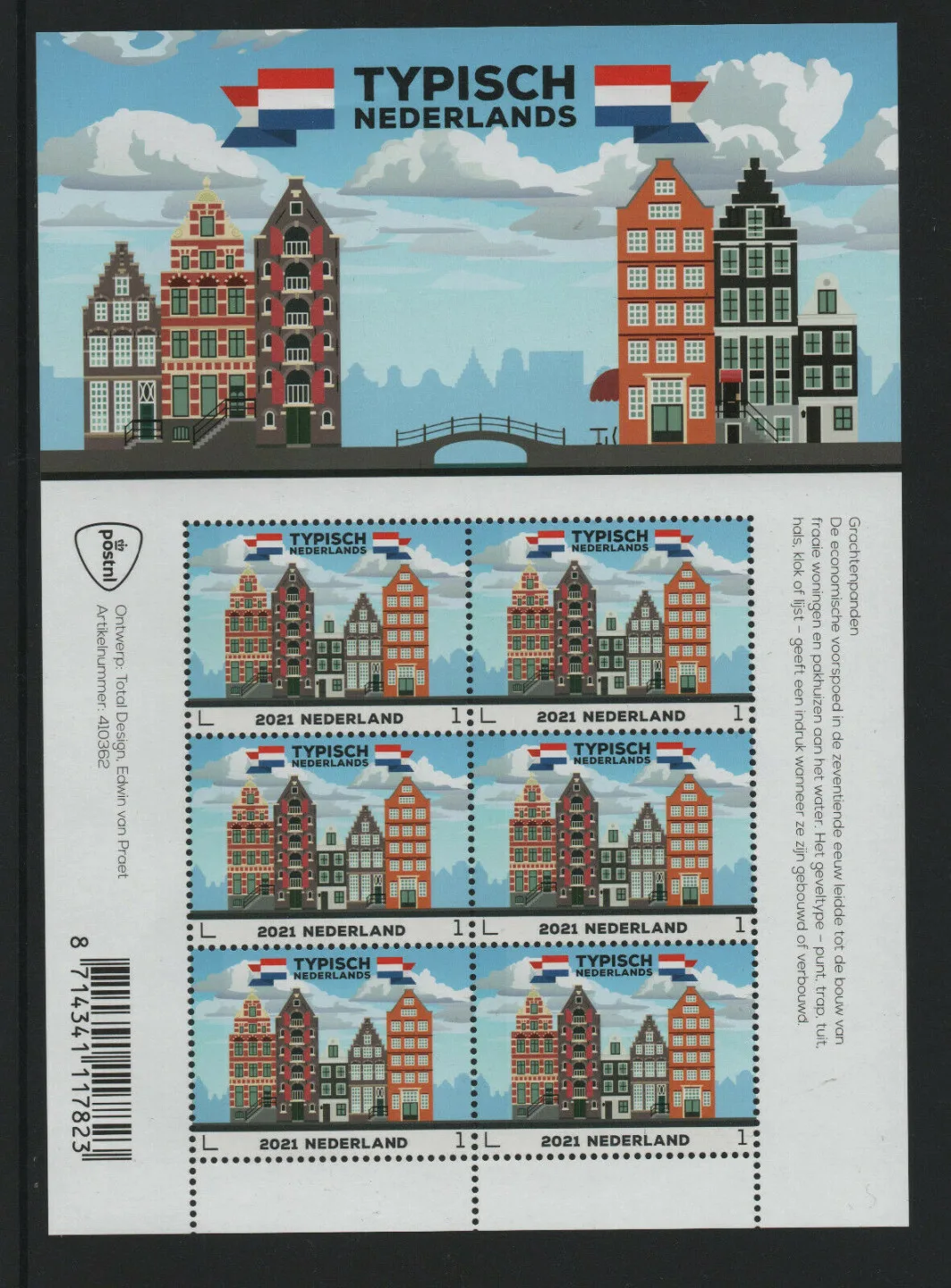 Niederlande 2021 Typisch Niederl. Grachtenhäuser V3923 postfrisch/mnh8