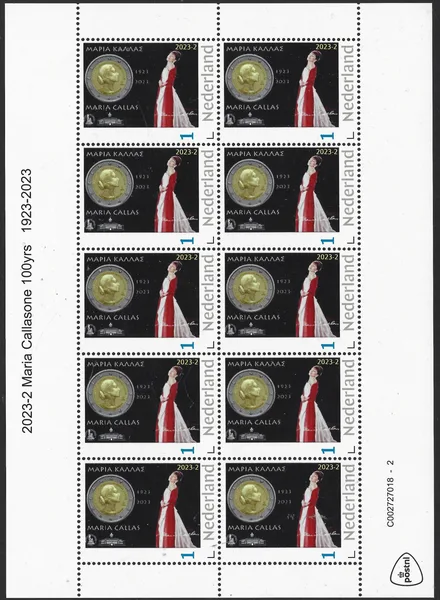 Netherlands 2023-2 Maria Callas sheet MNH