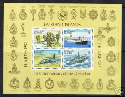 378-381 Blok 3 Falkland 1 jaar na Falklandoorlog blok-m/s postfris/mnh