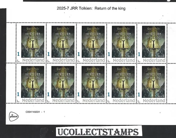 Netherlands 2025-7a Tolkien Return of the King sheetlet MNH