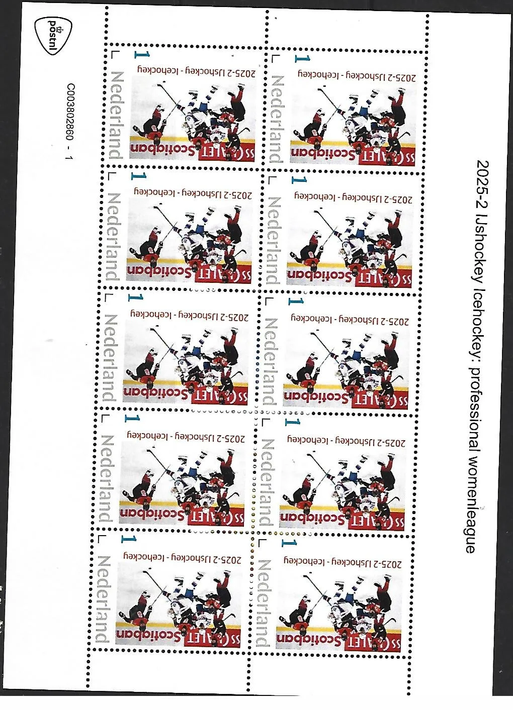 Nederland 2025-2 Ijshockey Ice hockey: proffessional Women's League sheet postfris/mnh
