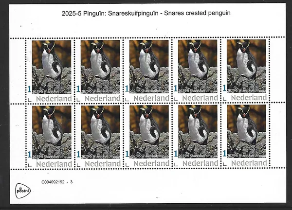 Netherlands 2025-5 Penguin: Snares Penguin sheet MNH