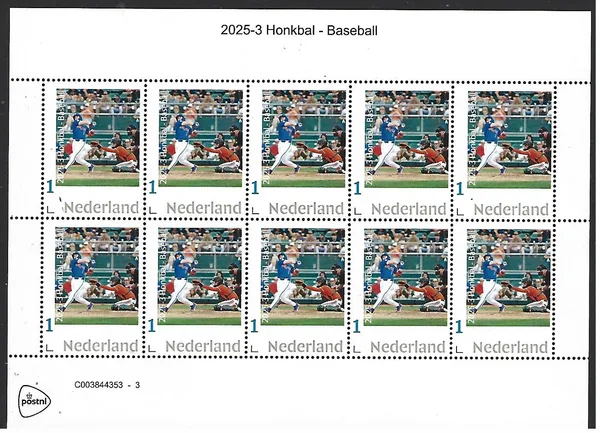 Netherlands 2025-3 Baseball sheetlet MNH