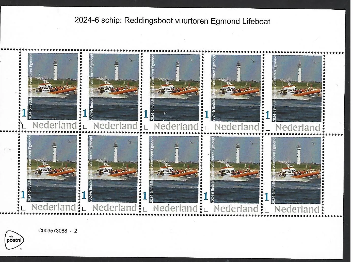 Niederlande 2024-6 Schiff Rettungsboot Leuchtturm Egmond Niederlande Markenheft postfrisch/mnh