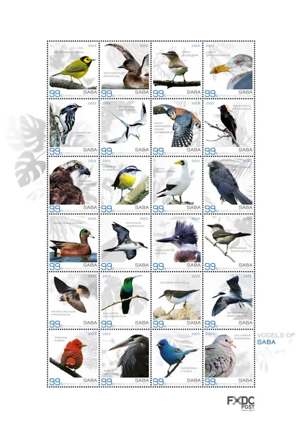 Saba 2023 Vogels birds oisseax vogel vel-sheetlet postfris/mnh