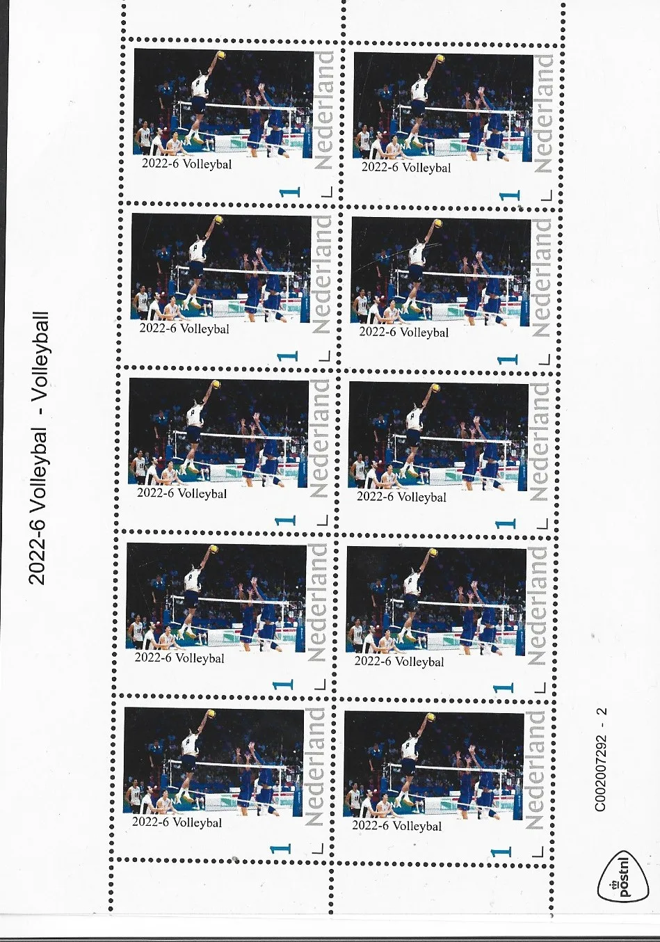 Pays-Bas 2022-6 Volleyball - Volleyball feuille/carnet neuf/mnh