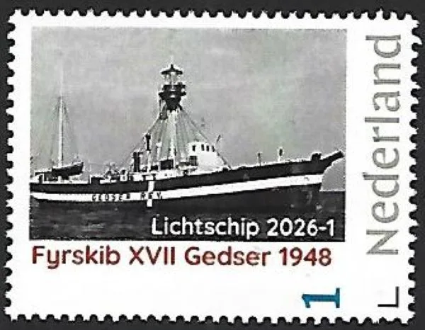 Netherlands 2026-1 Lightship: Fyrskib XVII Gedser Denmark MNH