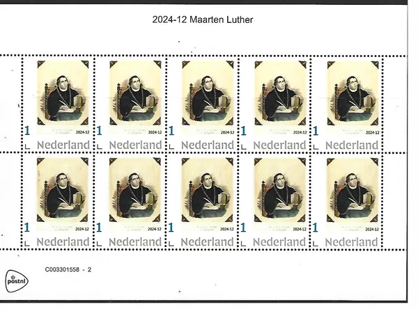 Netherlands 2024-12 Martin Luther Reformation sheetlet MNH