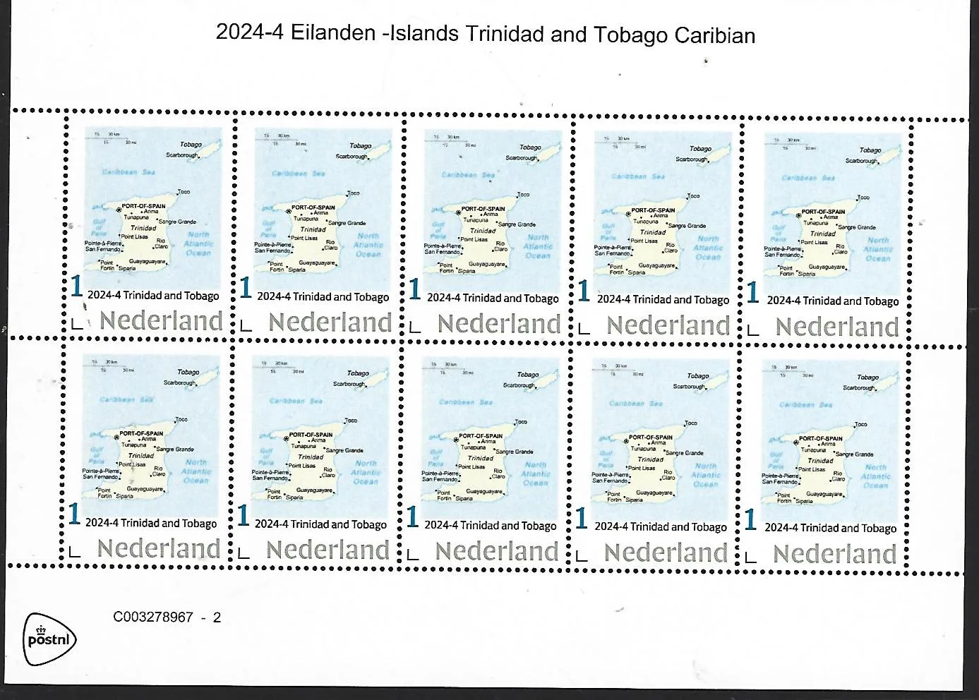 Niederlande 2024-5 Eilanden Inseln: Trinidad & Tobago Markenheft postfrisch/mnh
