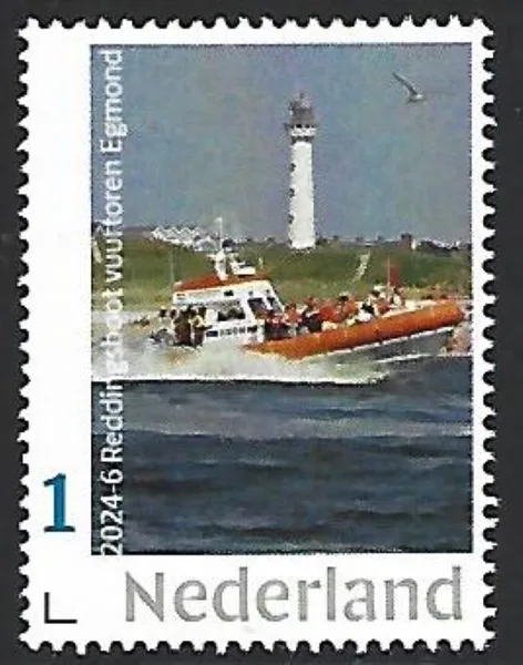 Nederland 2024-6 Schip Reddingboot lifeboat lighthouse Egmond Nethberlands postfris/mnh