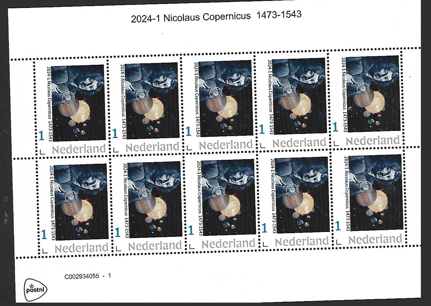 Pays-Bas 2024-1 Copernicus Nicolaus feuille neuf/mnh