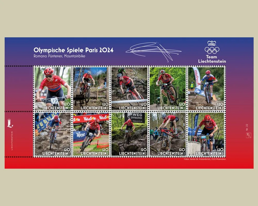 Liechtenstein 2024 jeux olympiques Cyclisme feuille équipe neuf/mnh