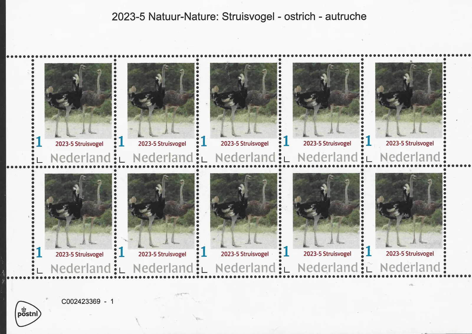 Niederlande 2023-5 Natur: Strauß-Markenheftchen postfrisch/ungebraucht