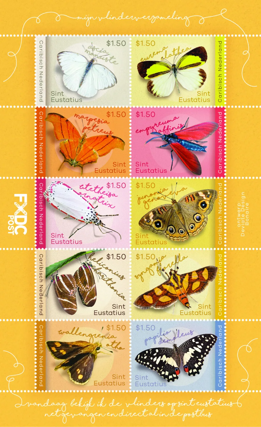 St Eustatius 2023 Butterflies souvenir sheet MNH