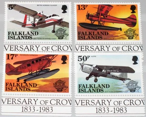 386-389 Falkland 1983 200jaar luchtvaart vliegtuigen - airplanes postfris/mnh
