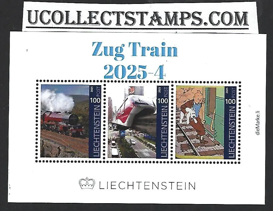 Liechtenstein 2025-4 Train Zug Tintin sheetlet neuf/mnh