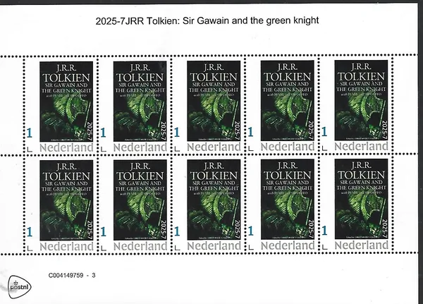 Nederland 2025-7 Tolkien: Sir Gawain and green knight sheetlet postfris/mnh