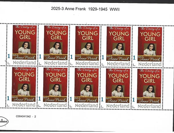 Netherlands 2025-3 Anne Frank 1929-1945 Diary sheetlet MNH