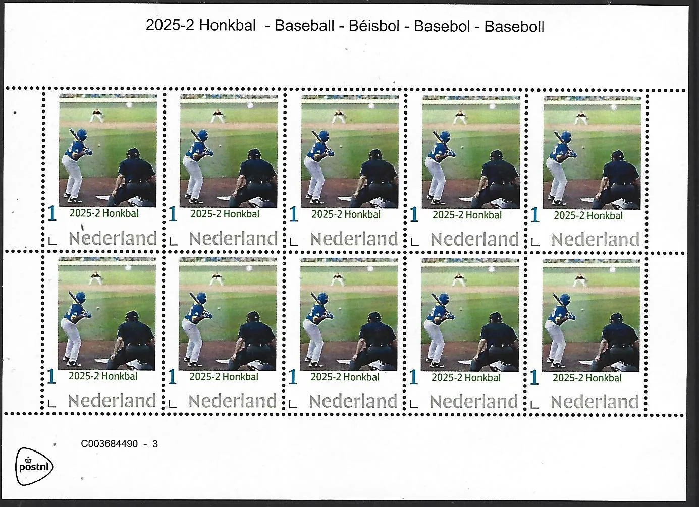 Netherlands 2025-2 Baseball sheetlet MNH
