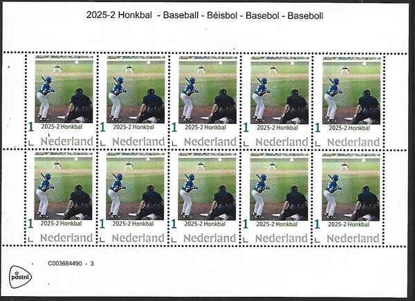 Nederland 2025-2 Honkbal - Baseball sheetlet postfris/mnh