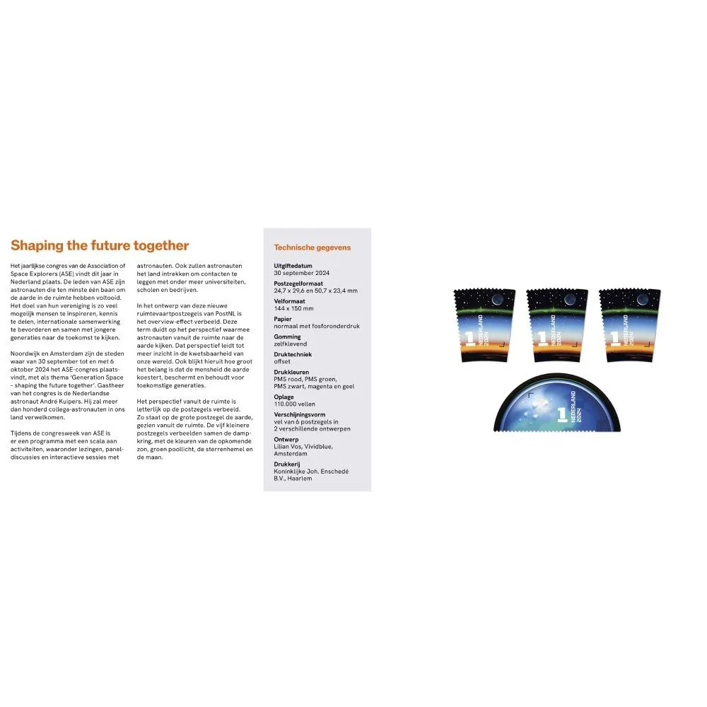 Nederland 2024 Ruimtevaart Shaping the future presentationpack 694 mnh