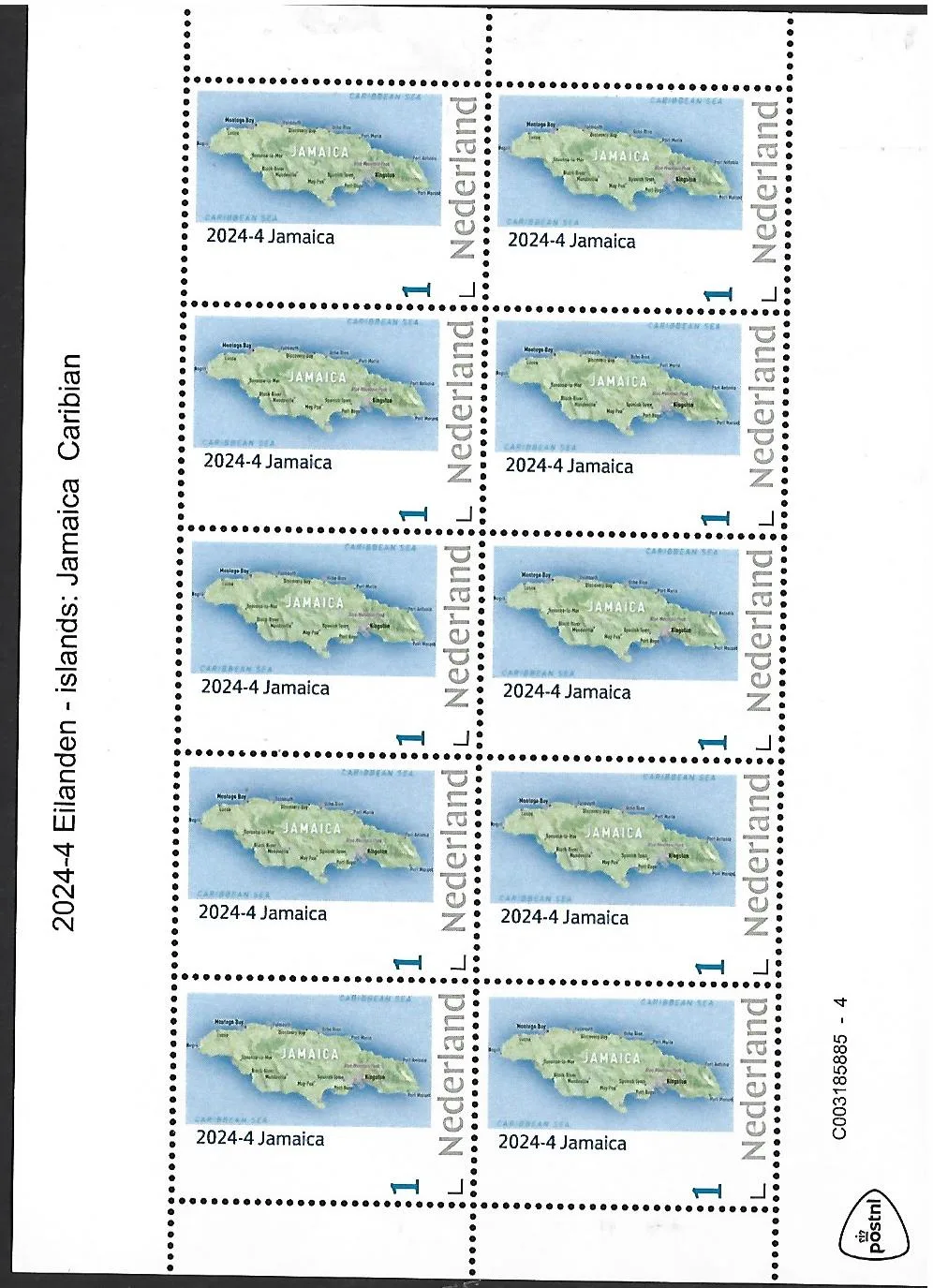Niederlande 2024-4 Insel Island: Jamaika Karibik Kleinbogen postfrisch/mnh