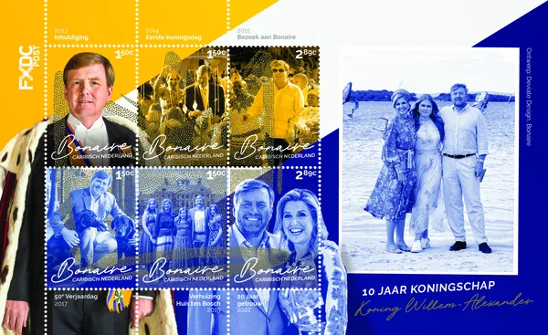 Bonaire 2023 10jaar Koning Willem-Alexander royalty vel-sheetlet postfris/mnh