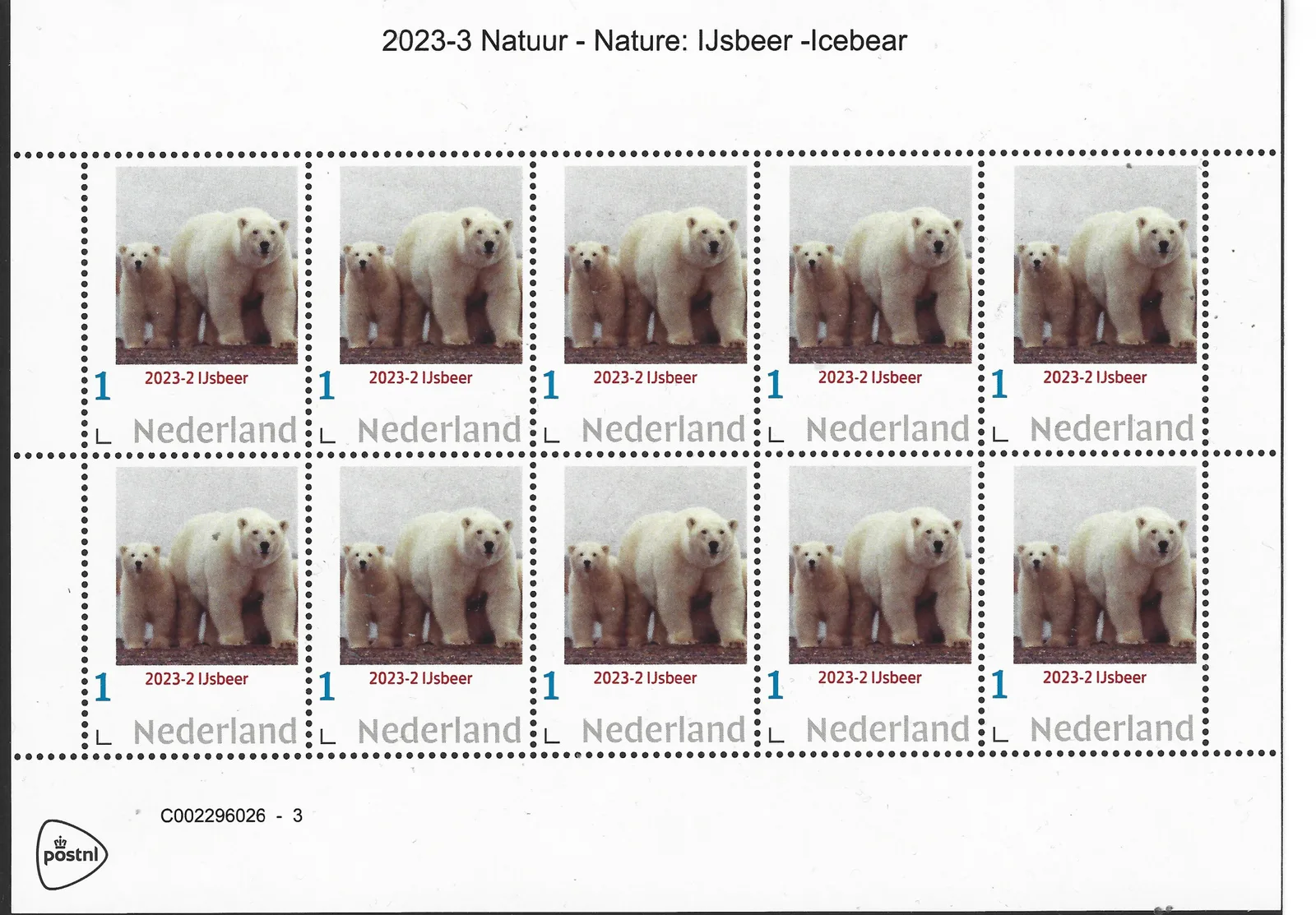 Niederlande 2023-2 Natur: Eisbär Kleinbogen postfrisch/ungebraucht