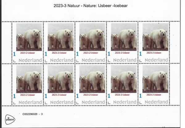 Netherlands 2023-2 Nature: Polar Bear sheetlet MNH