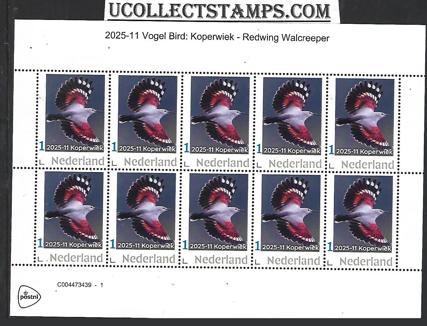 Netherlands 2025-11 Bird: Copperhead Red-wing Walcreeper sheet MNH