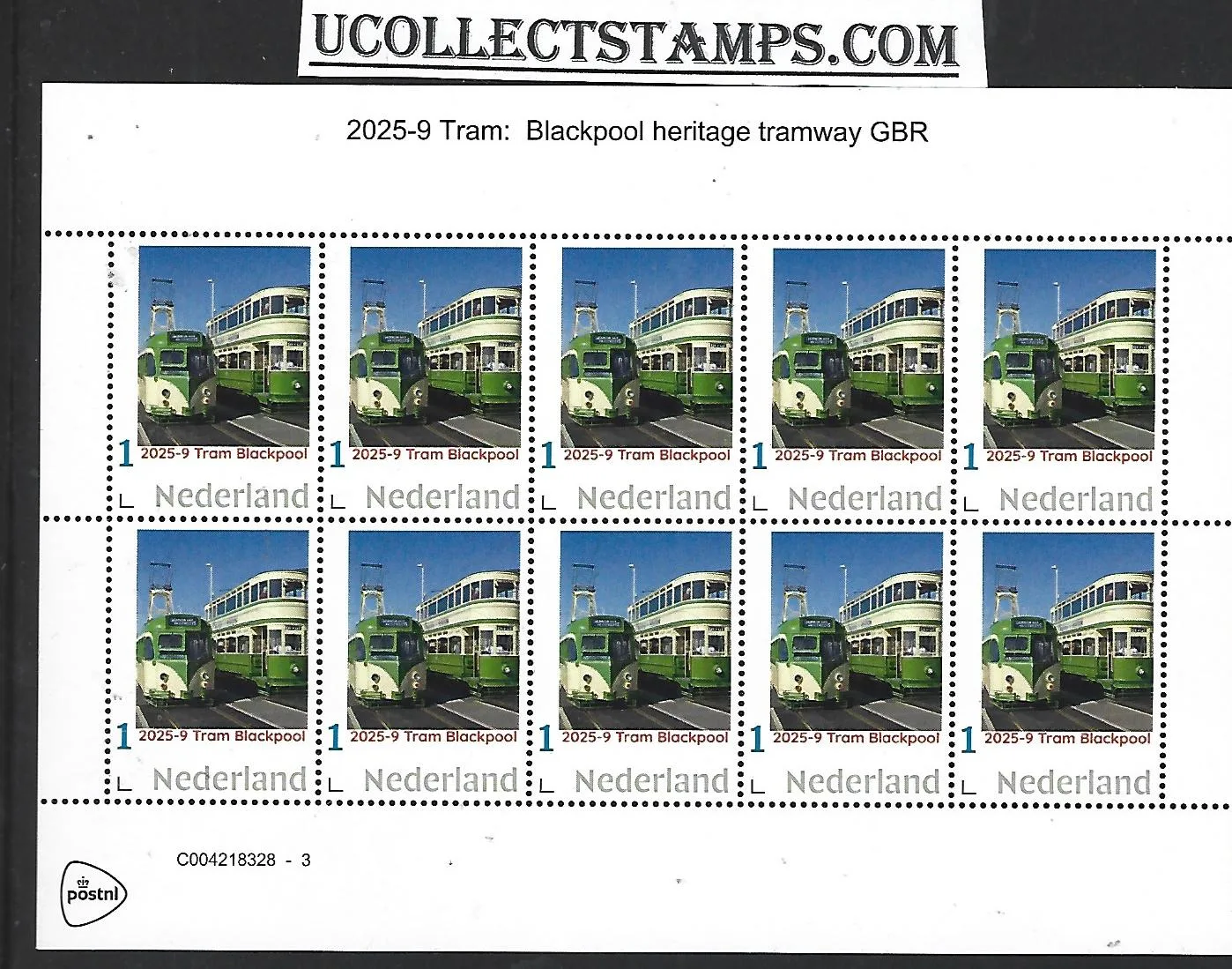 Netherlands 2025-9 Tram: Blackpool Heritage railway sheet MNH