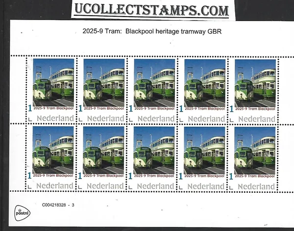 Netherlands 2025-9 Tram: Blackpool Heritage railway sheet MNH