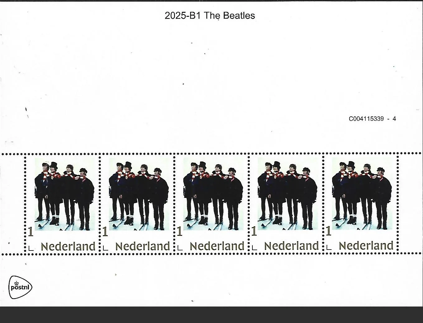 Netherlands 2025-B1a The Beatles sheet MNH