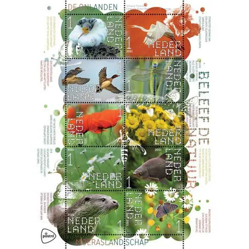 Netherlands 2021 Experience Nature The Omlanden j V3910-3919 MNH