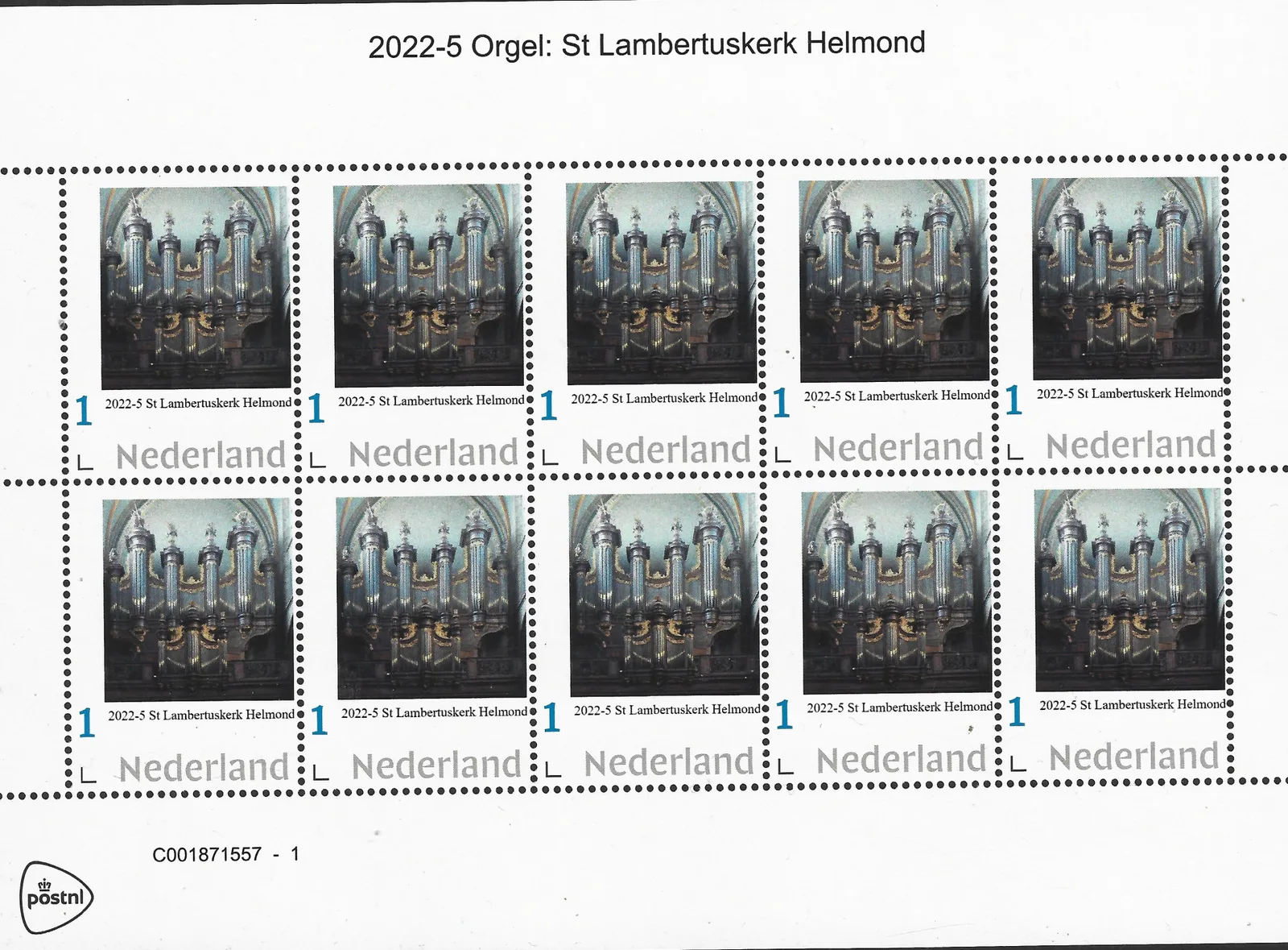 Niederlande 2022-5 Orgel: Lambertuskerk Helmond Kleinbogen postfrisch/mnh