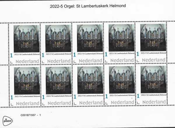 Netherlands 2022-5 Organ: Lambertuskerk Helmond sheet MNH