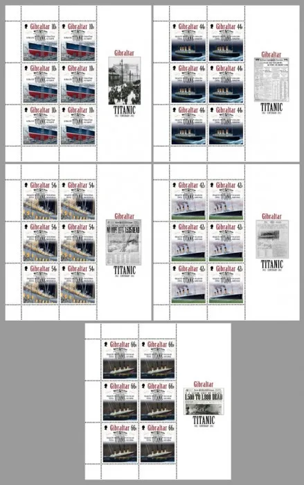 GIBRALTAR 2012 Titanic feuillets postfris/mnh